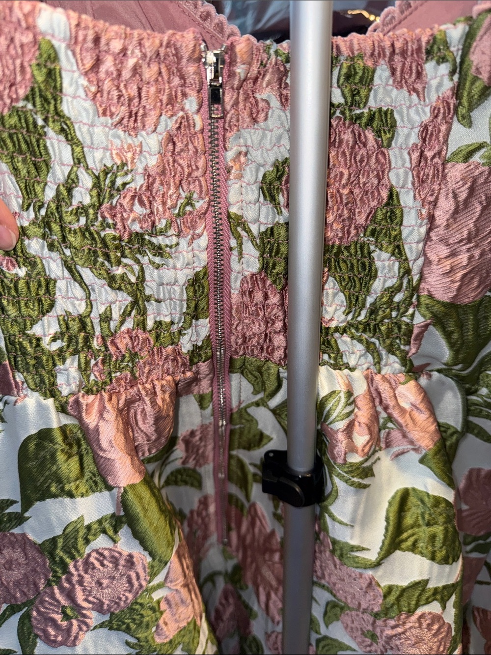 Pink Floral Sundress with Green Leaves - Picture 12 of 12
